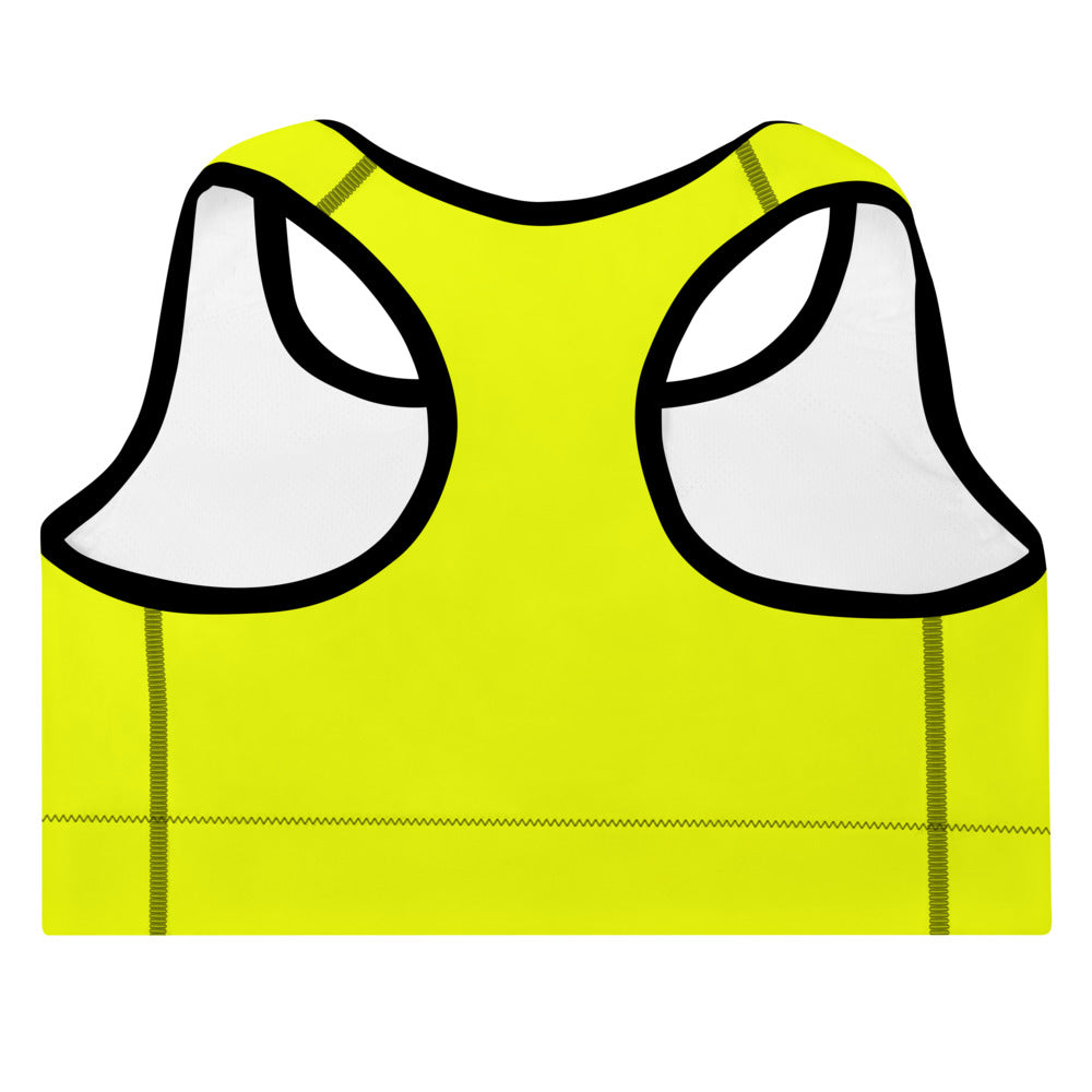 Sixty Eight 93 Logo Fuchsia Lemonade Padded Sports Bra