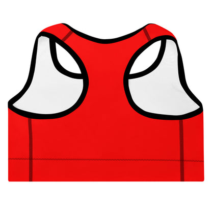 Sixty Eight 93 Logo White Red Padded Sports Bra