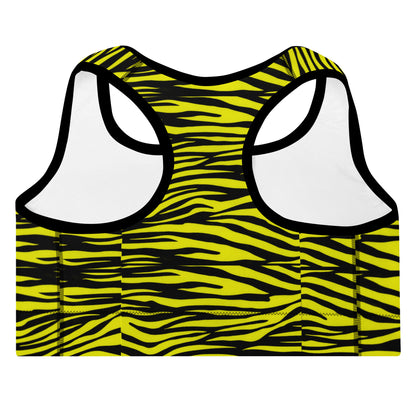 Sixty Eight 93 Logo White Zebra Black Lemonade Padded Sports Bra