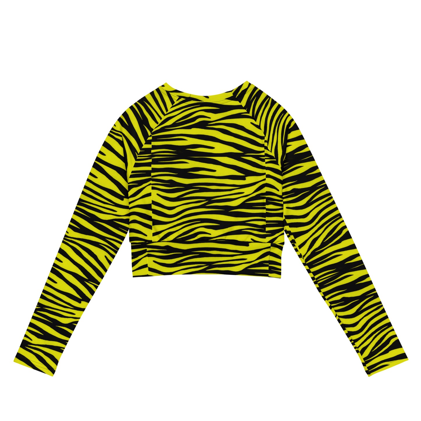Sixty Eight 93 Logo White Zebra Black Lemonade Recycled Long-Sleeve Crop Top