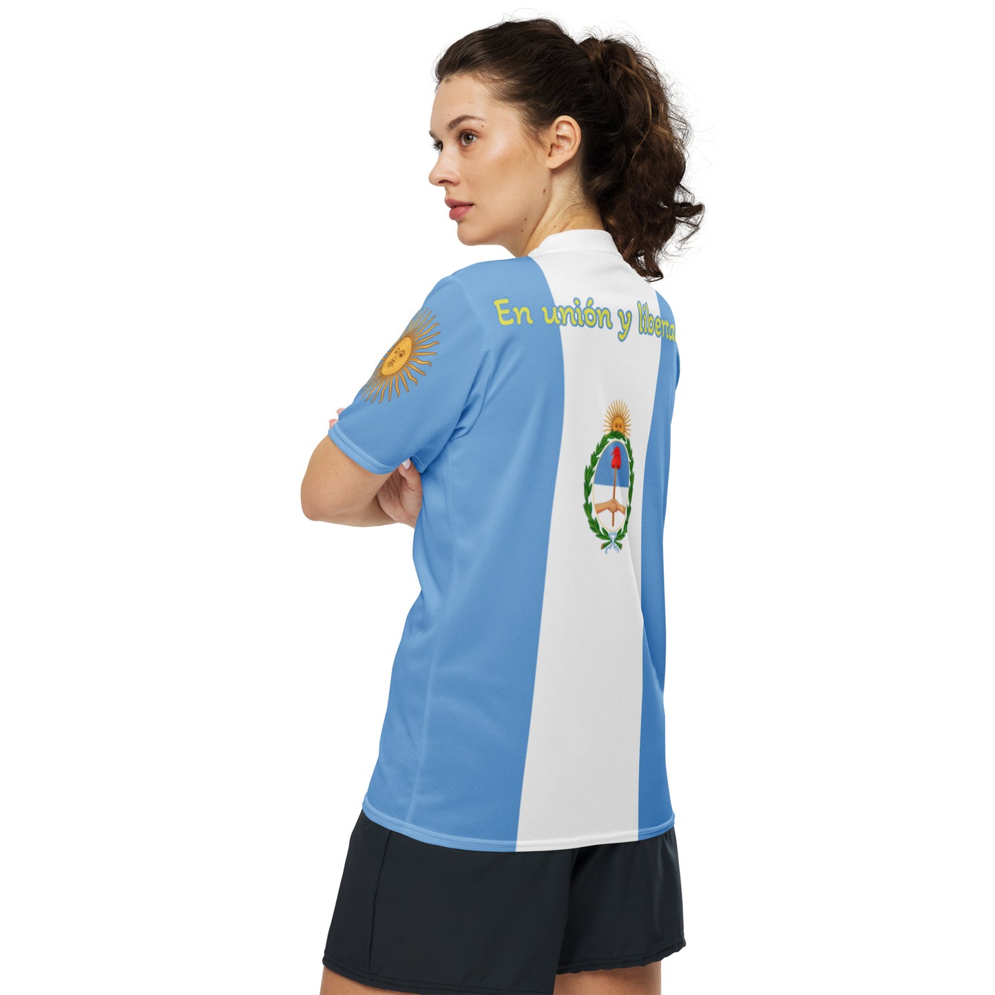 Sixty Eight 93 Logo White & Gold Argentina Unisex Jersey