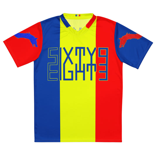 Sixty Eight 93 Logo Blue & Yellow Romania Unisex Jersey