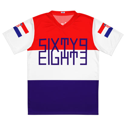 Sixty Eight 93 Logo Dark Royal Blue Croatia Unisex Jersey