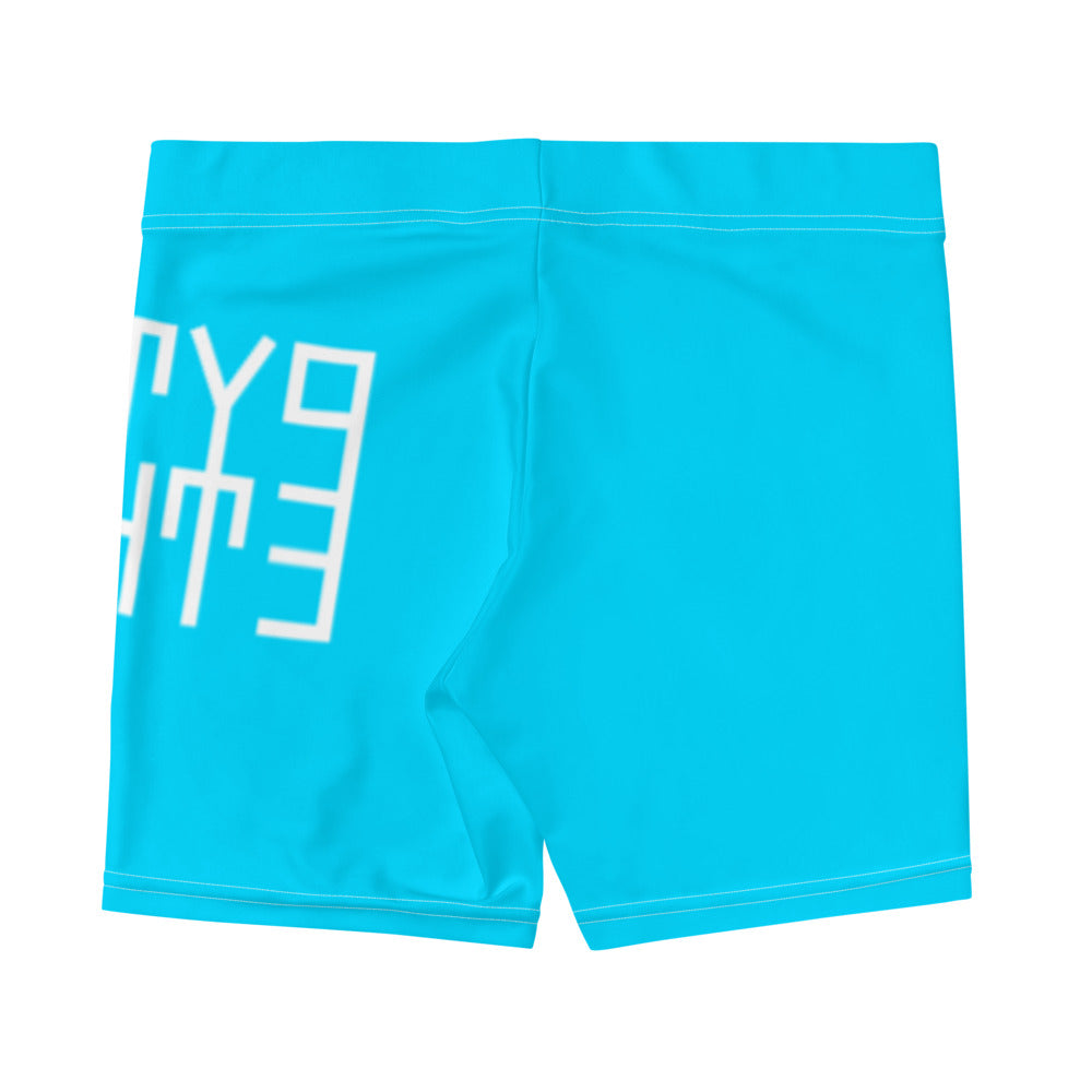 Sixty Eight 93 Logo White & Aqua Blue Women's Shorts