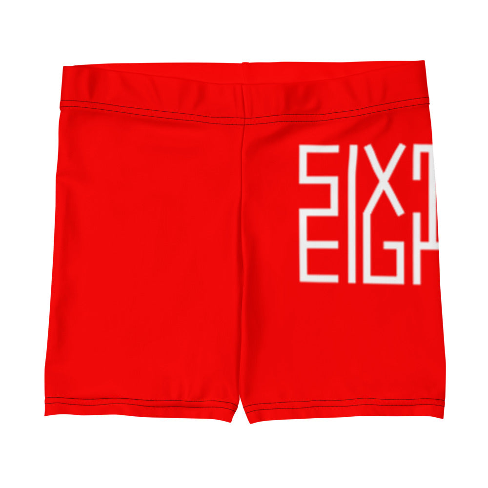 Sixty Eight 93 Logo White & Red Women's Shorts