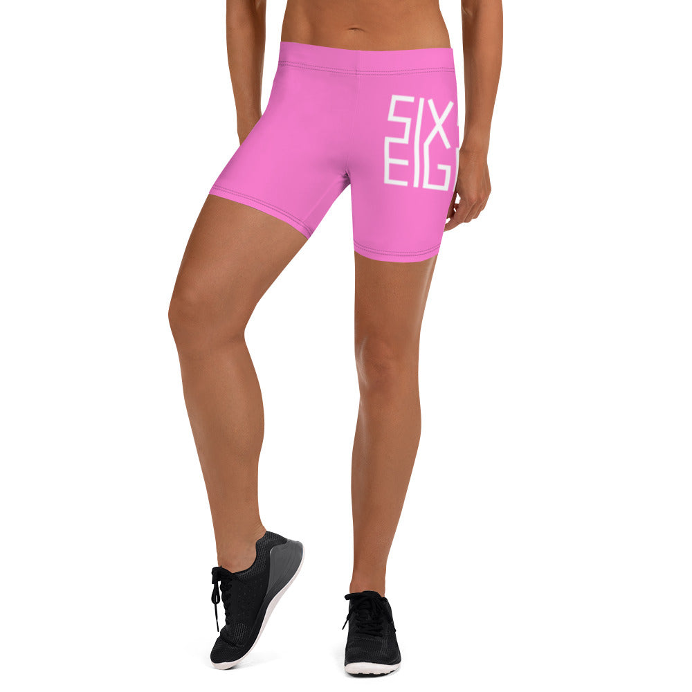 Sixty Eight 93 Logo White & Pink Women's Shorts