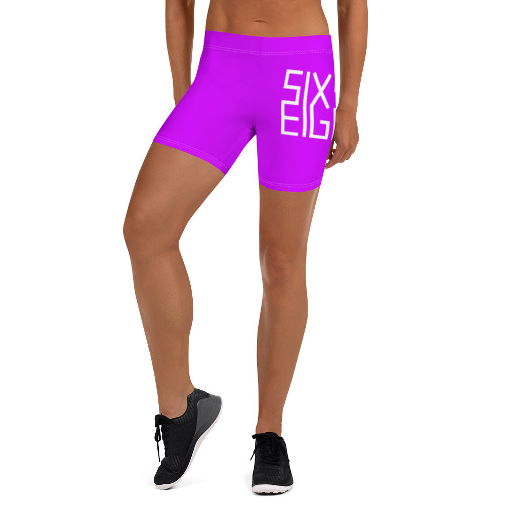 Sixty Eight 93 Logo White & Purple Women's Shorts