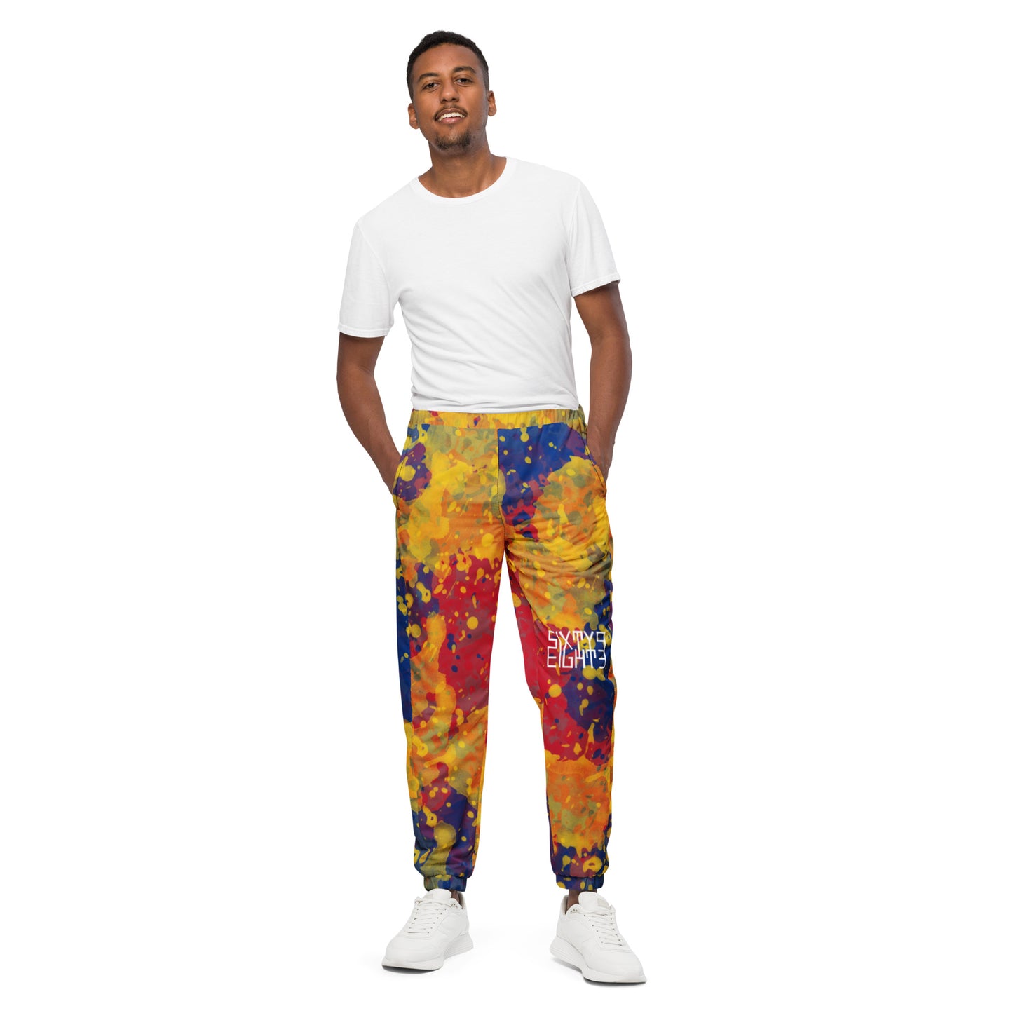 Sixty Eight 93 Logo White Tri Color BYR Track Pants