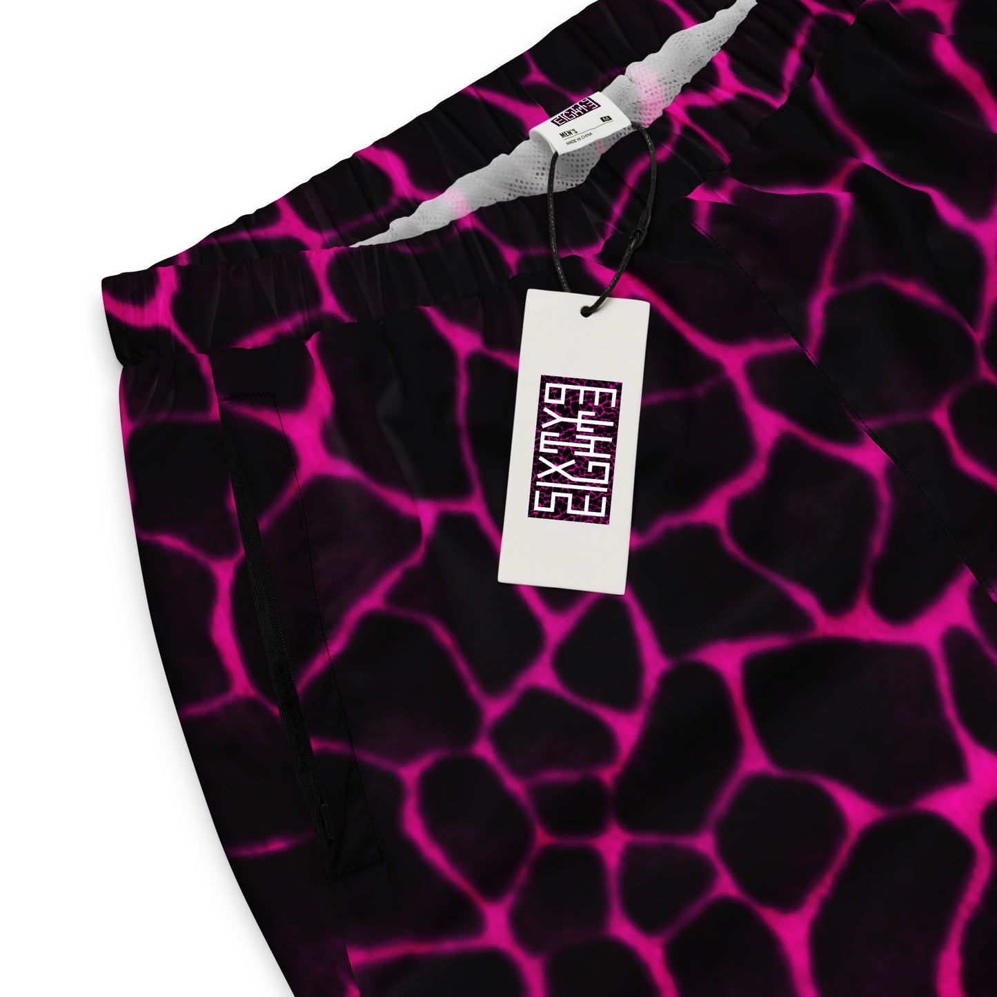 Sixty Eight 93 Logo White Boa Black & Pink Track Pants
