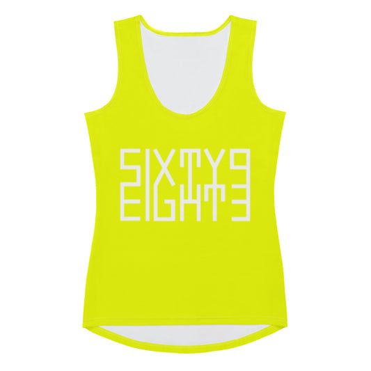 Sixty Eight 93 Logo White & Yellow Women's AOP Tank Top