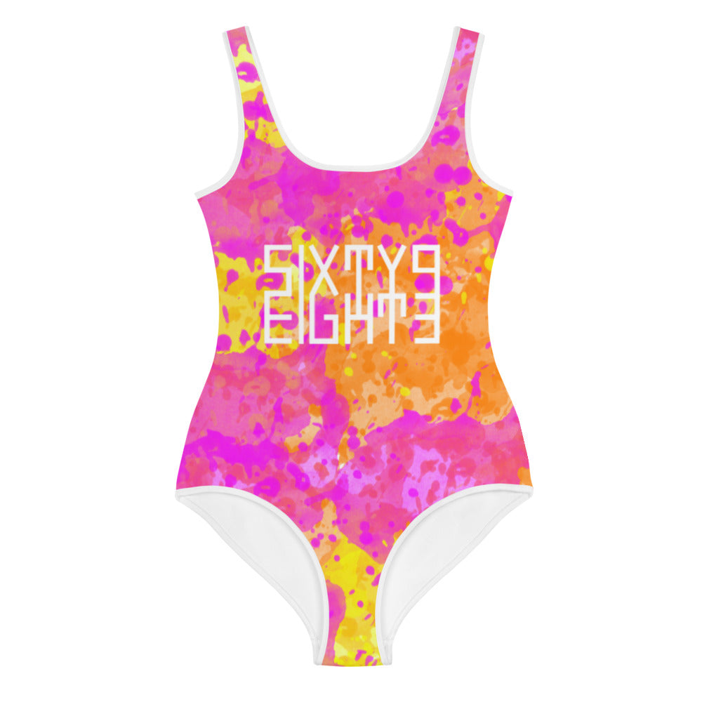 Sixty Eight 93 Logo White POY Youth Swimsuit
