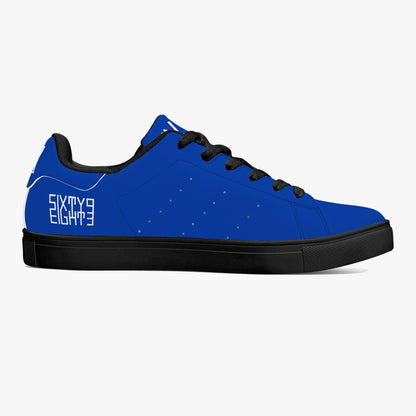 Sixty Eight 93 Logo White Blue Classic Low-Top Leather Shoes