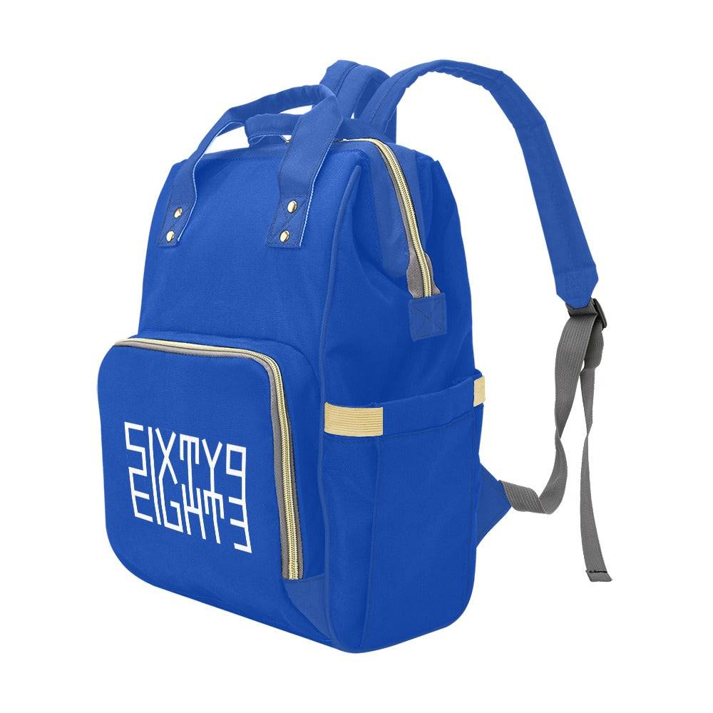 Sixty Eight 93 Logo White Blue Multi-Function BackPack