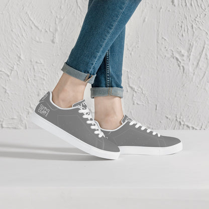 Sixty Eight 93 Logo White Grey Classic Low-Top Leather Shoes
