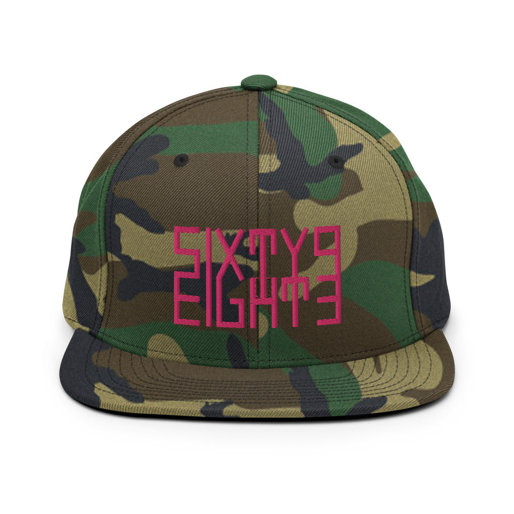 Sixty Eight 93 Logo Flamingo Pink Snapback Hat