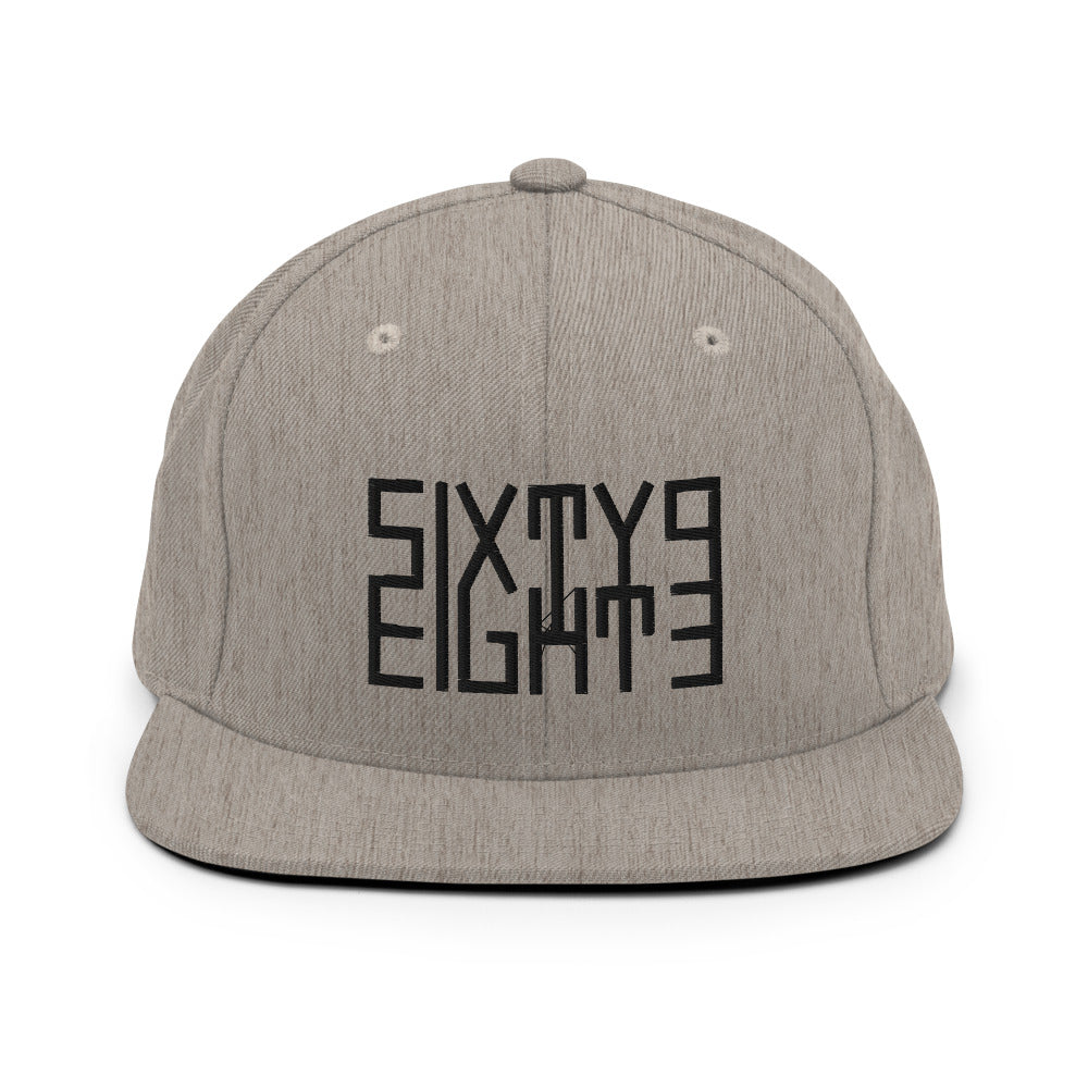 Sixty Eight 93 Logo Black Snapback Hat