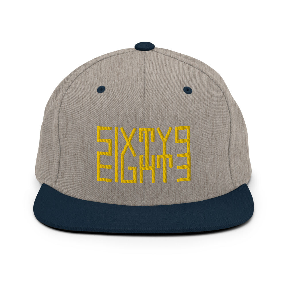 Sixty Eight 93 Logo Gold Snapback Hat