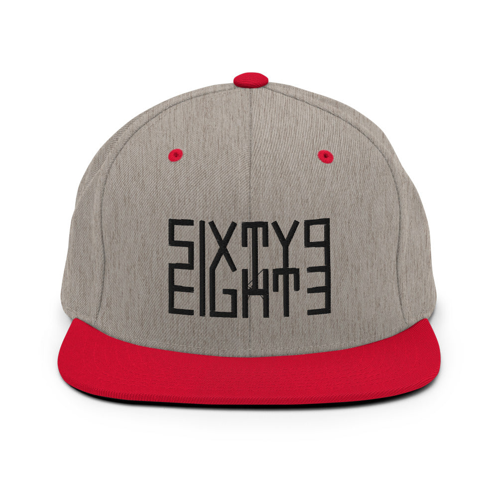Sixty Eight 93 Logo Black Snapback Hat