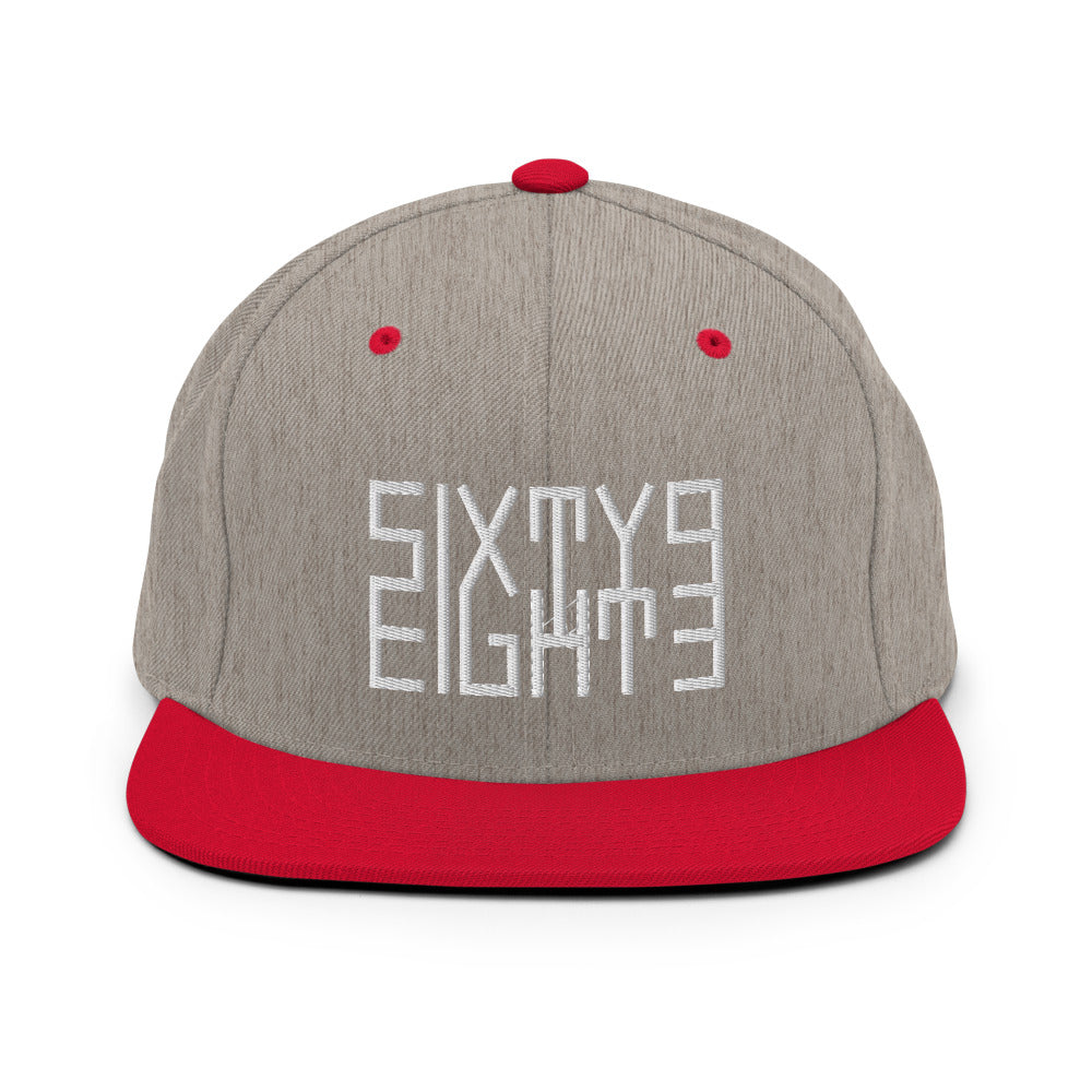 Sixty Eight 93 Logo White Snapback Hat