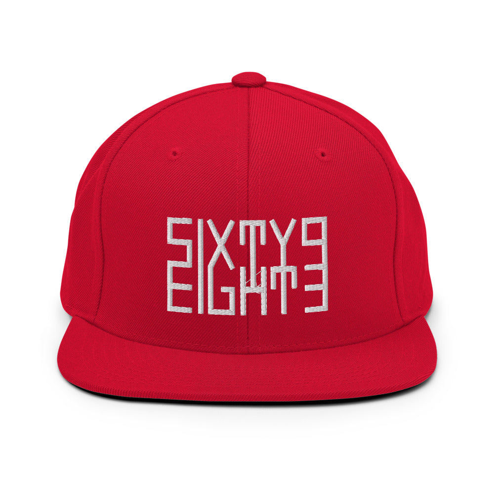 Sixty Eight 93 Logo White Snapback Hat