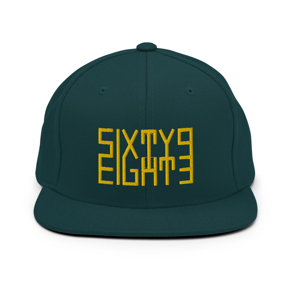 Sixty Eight 93 Logo Gold Snapback Hat