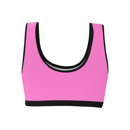 Sixty Eight 93 Logo White Pink & Black Sports Bra