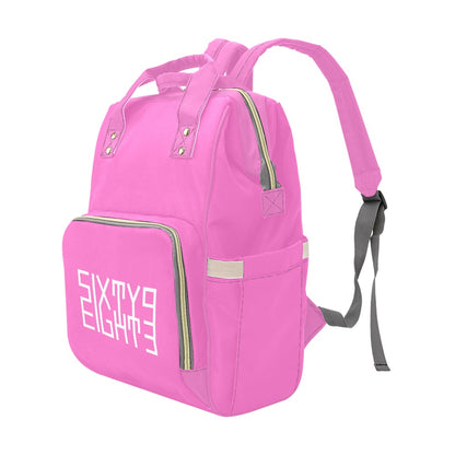 Sixty Eight 93 Logo White Pink Multi-Function BackPack