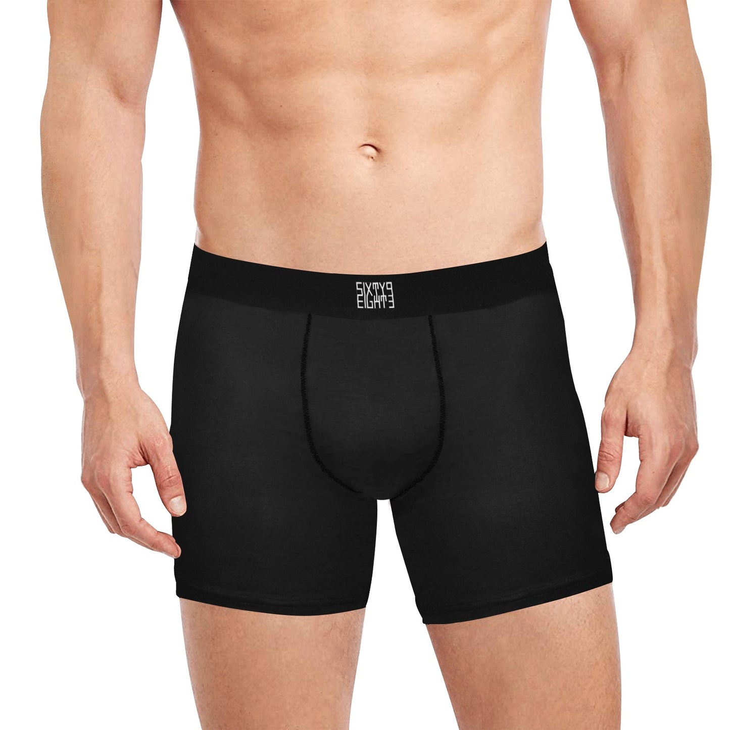 Sixty Eight 93 Logo White Black Boxer Briefs with Inner Pocket
