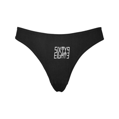 Sixty Eight 93 Logo White Black Thong