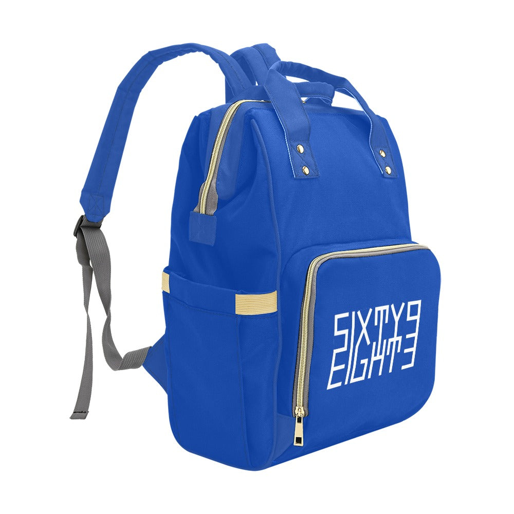 Sixty Eight 93 Logo White Blue Multi-Function BackPack