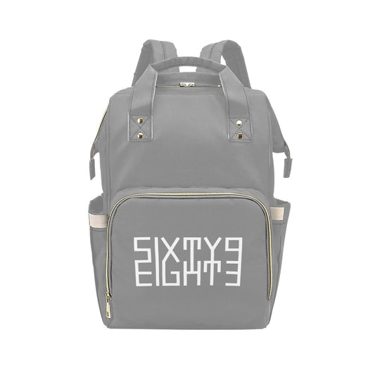 Sixty Eight 93 Logo White Grey Multi-Function BackPack