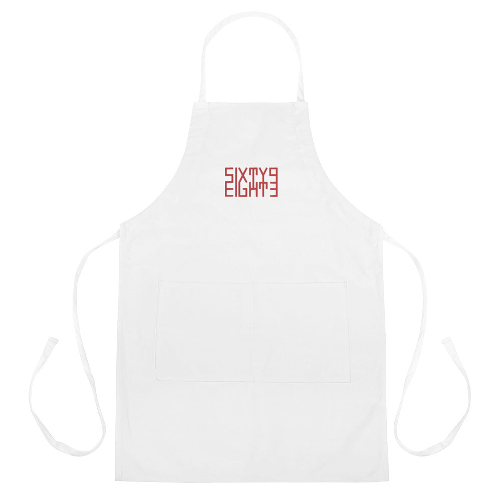 Sixty Eight 93 Logo Red Embroidered Apron