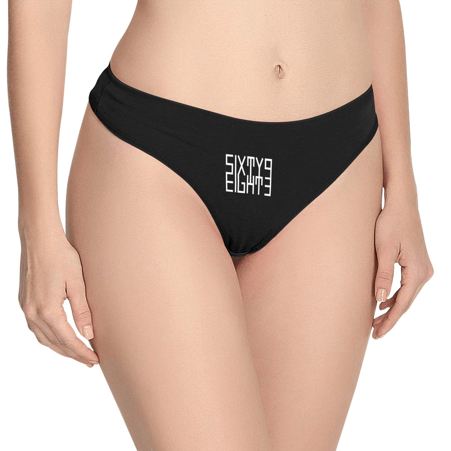 Sixty Eight 93 Logo White Black Thong