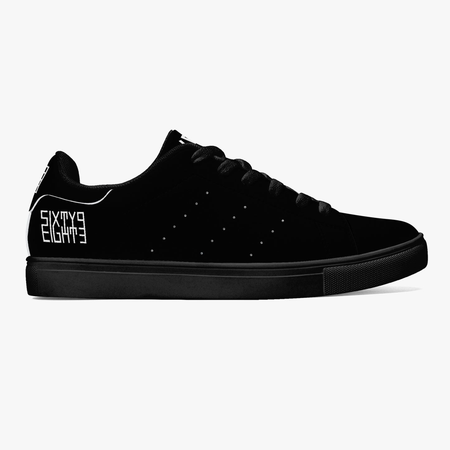 Sixty Eight 93 Logo White Black Classic Low-Top Leather Shoes
