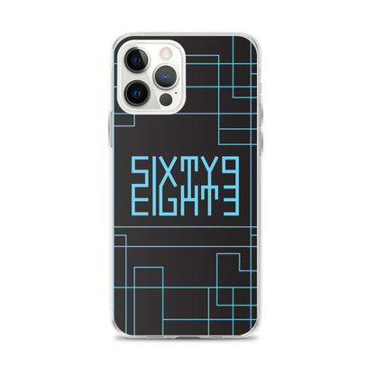 Sixty Eight 93 Logo Blue Maze iPhone Case