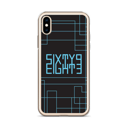 Sixty Eight 93 Logo Blue Maze iPhone Case