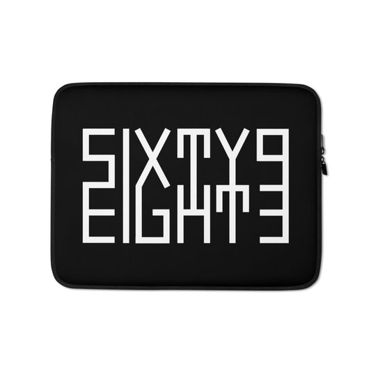 Sixty Eight 93 Logo White Black Laptop Sleeve