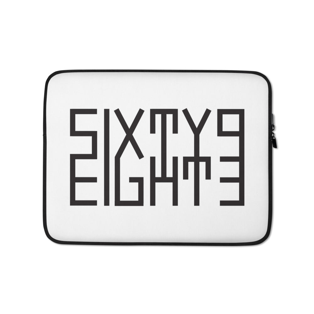 Sixty Eight 93 Logo Black White Laptop Sleeve