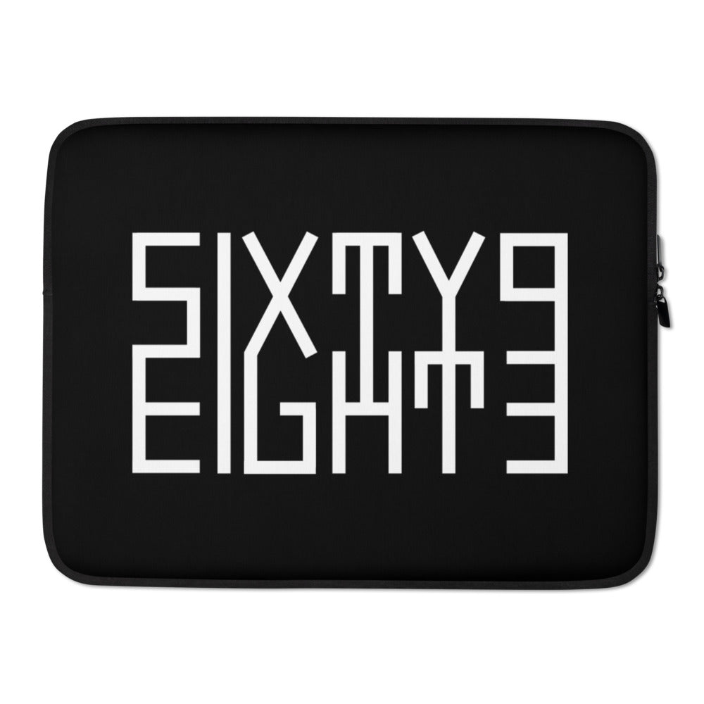 Sixty Eight 93 Logo White Black Laptop Sleeve