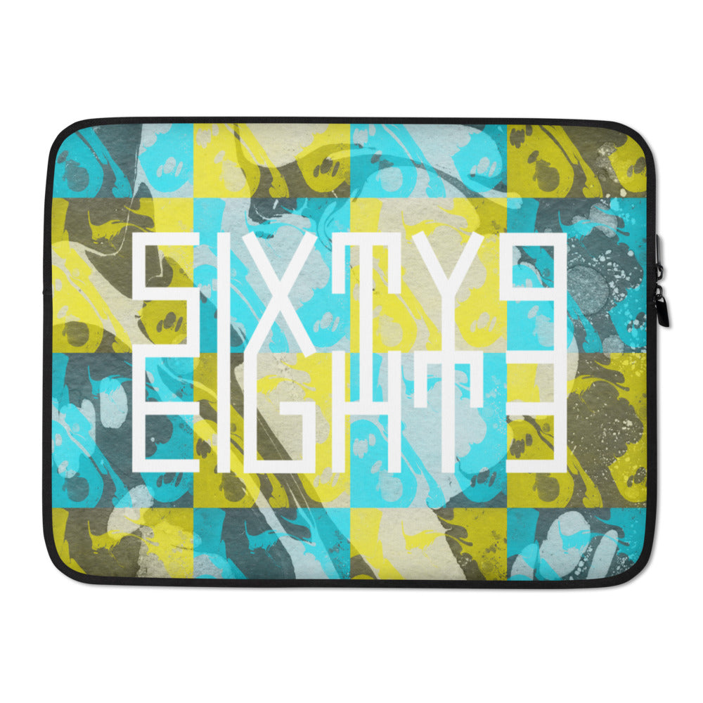 Sixty Eight 93 Logo White Marble #2 Laptop Sleeve