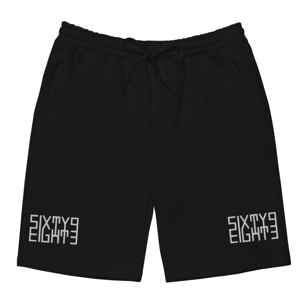 Sixty Eight 93 Logo White Embroidered Men's Shorts