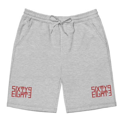 Sixty Eight 93 Logo Red Embroidered Men's Shorts