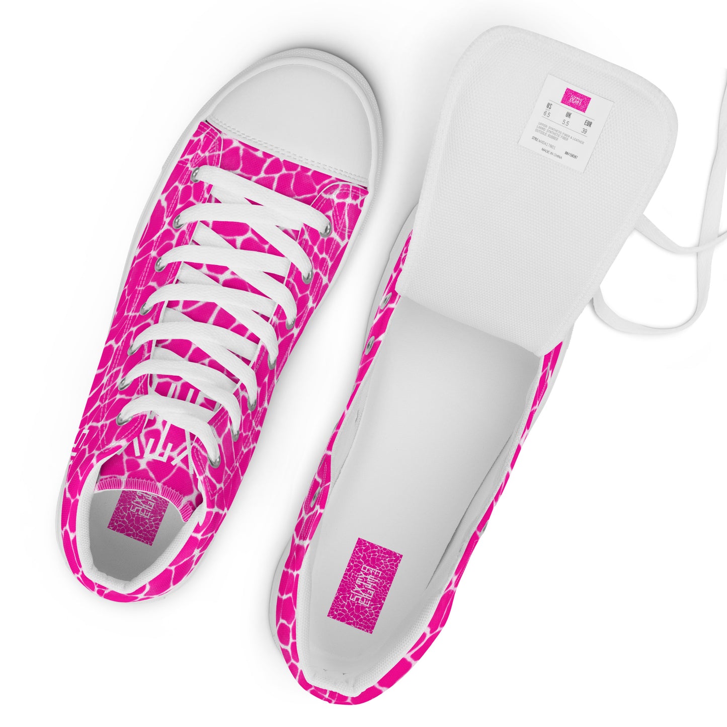 Sixty Eight 93 Logo White Boa Fuchsia Crème Women's High Top Shoes