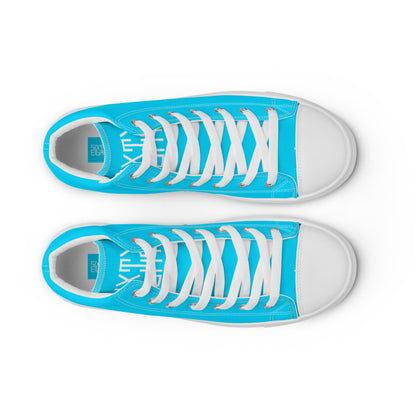 Sixty Eight 93 Logo White Aqua Blue Men's High Top Shoes