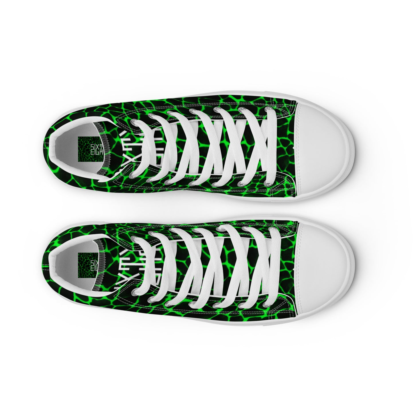 Sixty Eight 93 Logo White Boa Black Lime Men's High Top Shoes