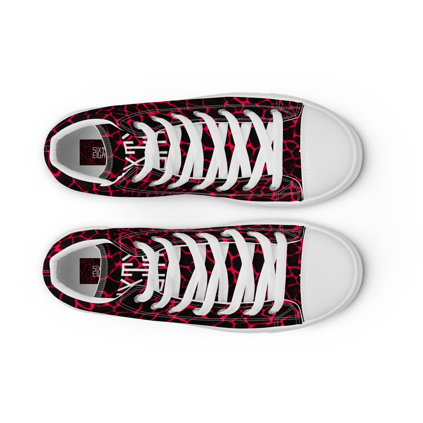 Sixty Eight 93 Logo White Boa Red & Black Men's High Top Shoes