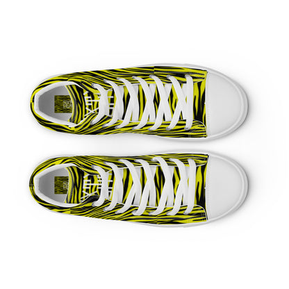 Sixty Eight 93 Logo White Zebra Black Lemonade Men's High Top Shoes