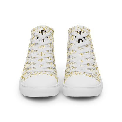 Sixty Eight 93 Logo Black Boa White Gold Men's High Top Shoes