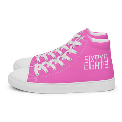 Sixty Eight 93 Logo White Pink Men's High Top Shoes