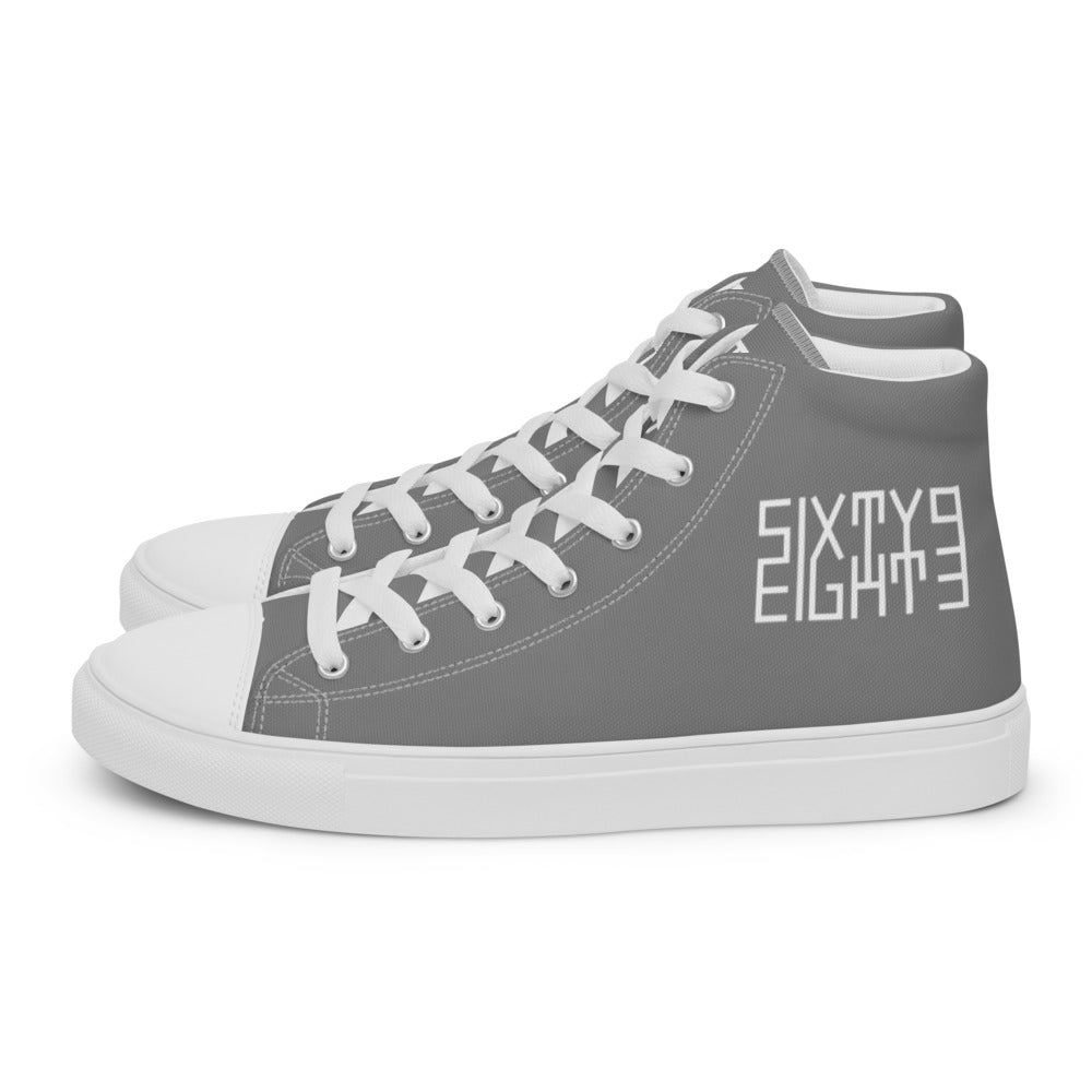 Sixty Eight 93 Logo White Grey Men's High Top Shoes